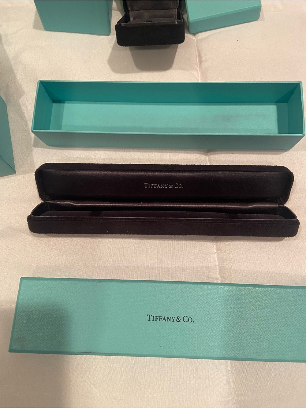 Tiffany & Co. Robin's Egg Blue Jewelry Box Collection-6 boxes ( 2 w/ velvet box) - Picture 10 of 13